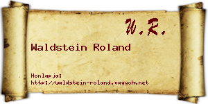 Waldstein Roland névjegykártya