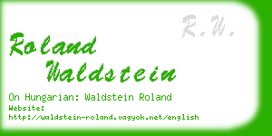 roland waldstein business card